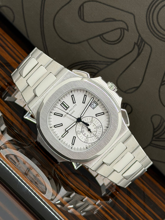 Patek Philippe Nautilus Chronograph - White Dial - Ref 5980/1A-019 - Year 2013 Official PP Service 2026