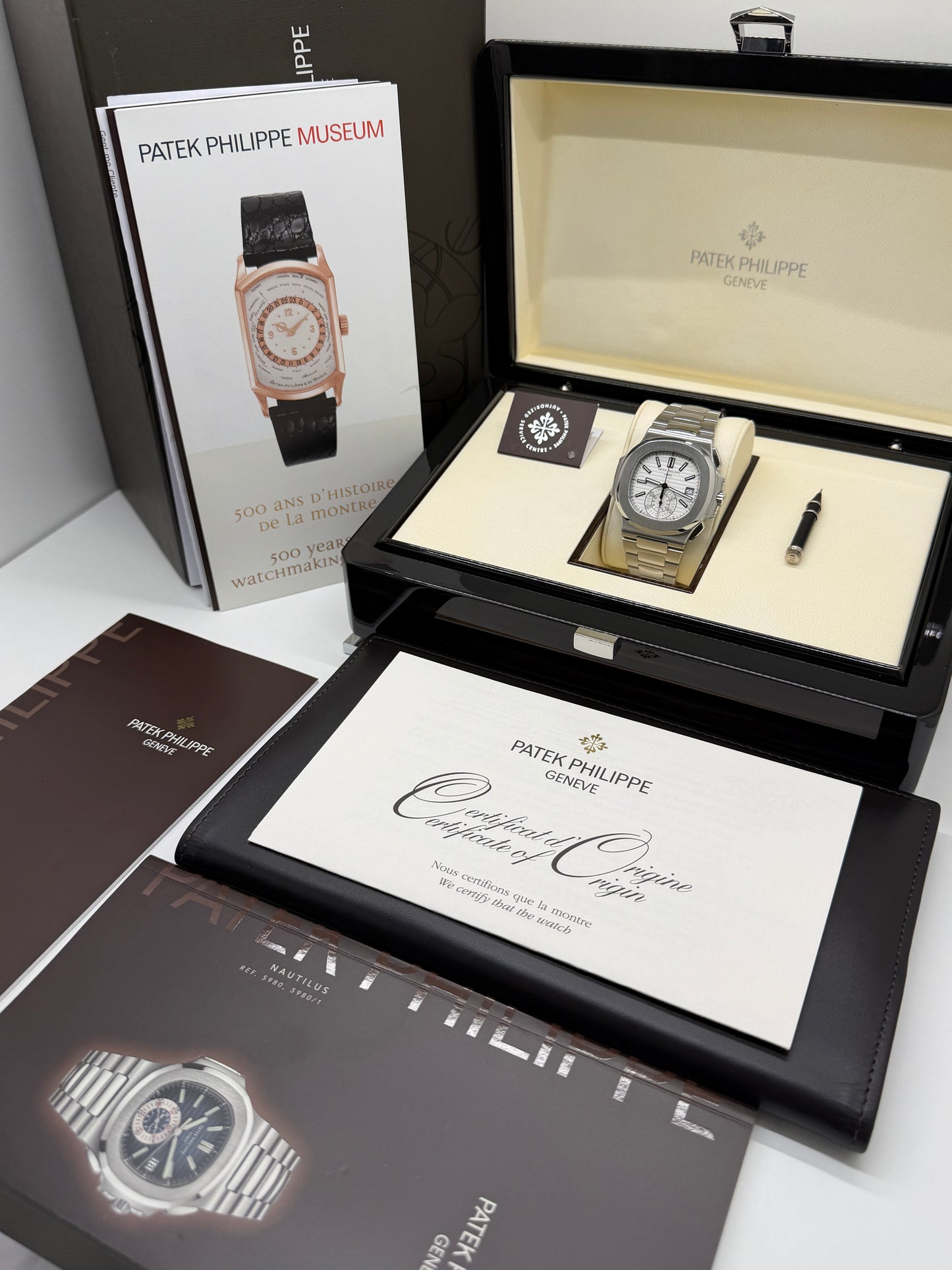 Patek Philippe Nautilus Chronograph - White Dial - Ref 5980/1A-019 - Year 2013 Official PP Service 2026