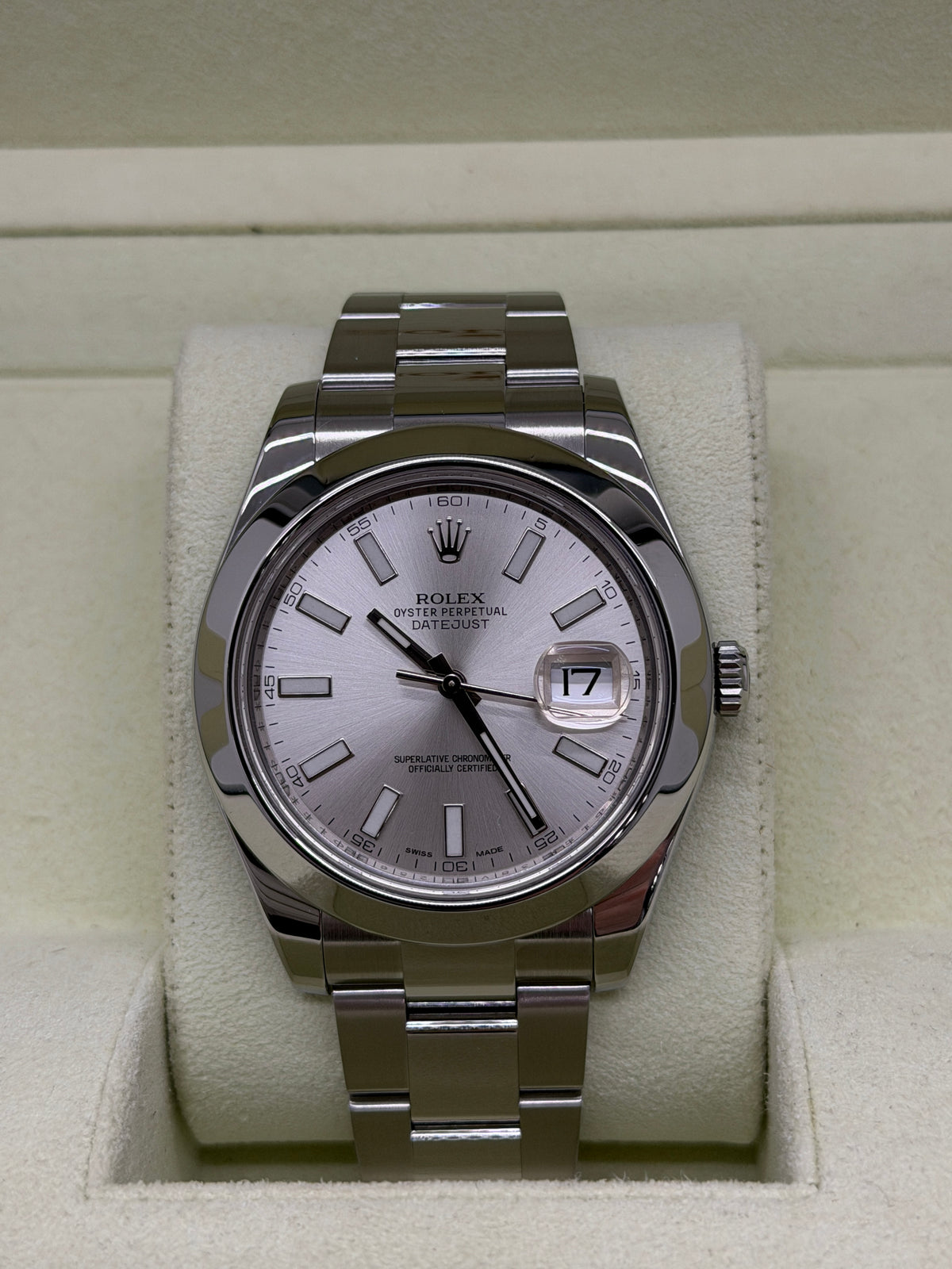 Rolex Datejust II 41 - Silver Dial Ref 116300 - Year 2015