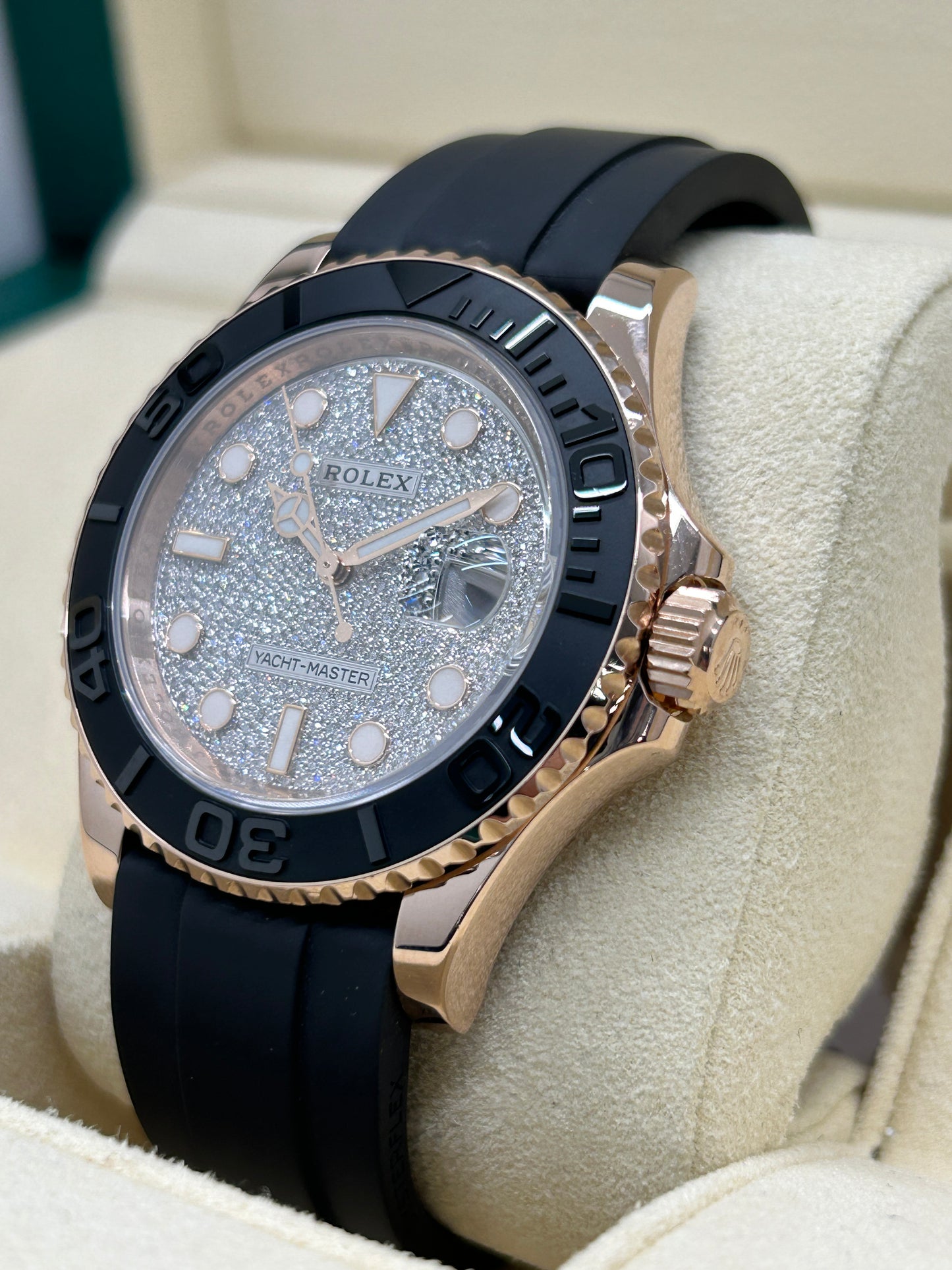 Rolex Yacht-Master 40 Full Pavé Ref 126655 - 18Kt Rose Gold & Diamonds - Year 2020