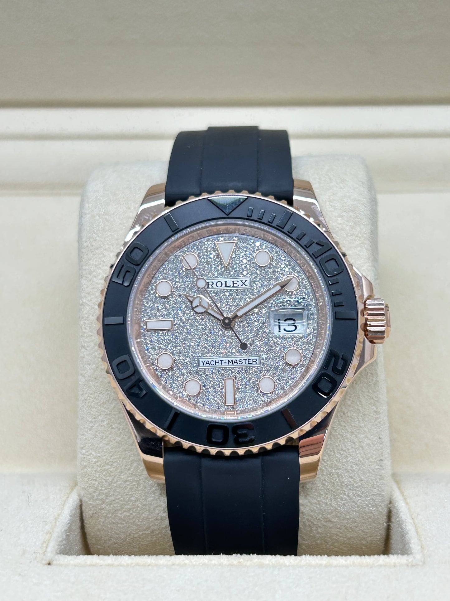Rolex Yacht-Master 40 Full Pavé Ref 126655 - 18Kt Rose Gold & Diamonds - Year 2020