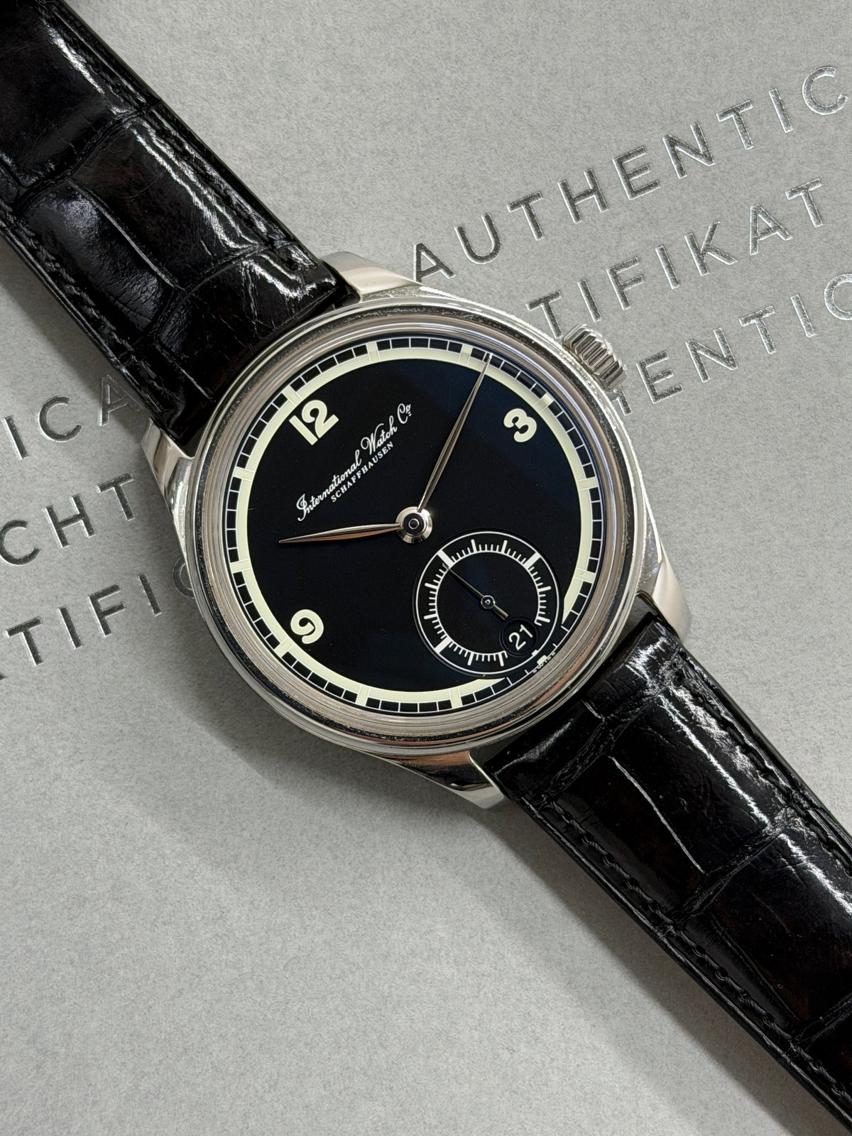 IWC Portuguese 75th Anniversary 43mm - Black Dial - Ref 5102 - Year 2019 Box + IWC Certificate authenticity