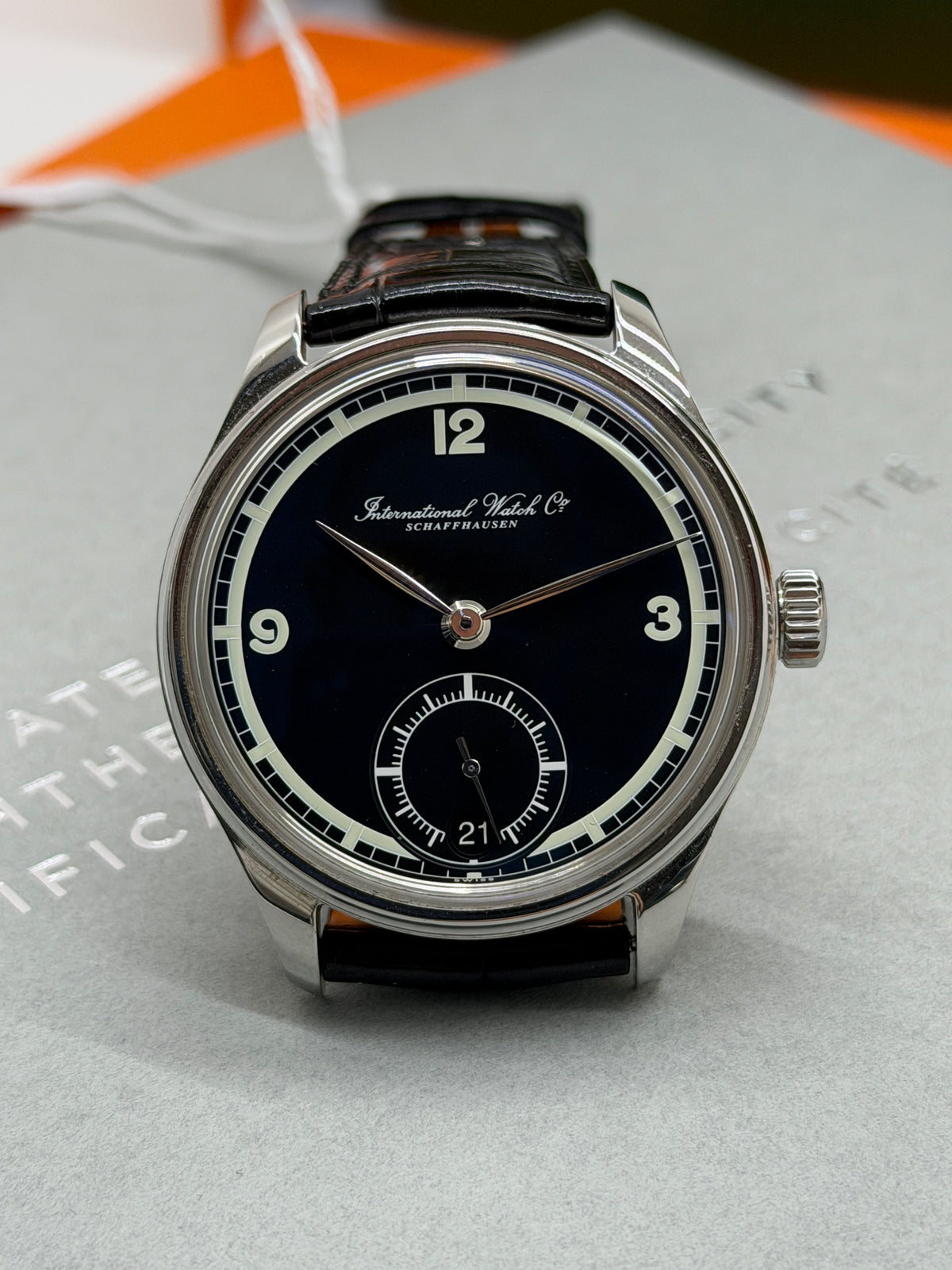 IWC Portuguese 75th Anniversary 43mm - Black Dial - Ref 5102 - Year 2019 Box + IWC Certificate authenticity