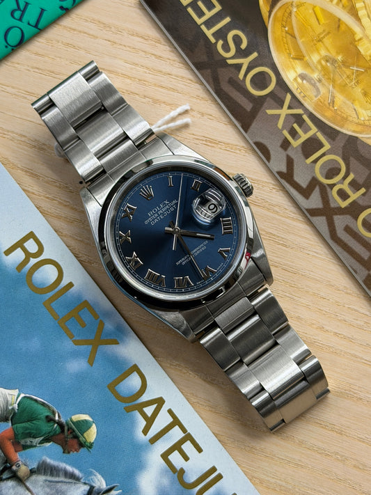 Rolex Datejust 36 - Blue Roman Dial - Ref 16200 - Year 1999