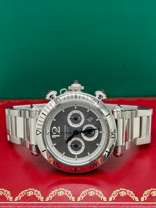 Cartier Pasha Chronograph Stainless - Ref WSPA0027 - &nbsp;Double Strap &nbsp;-Like New 2023