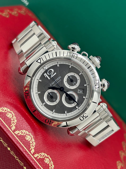 Cartier Pasha Chronograph Stainless - Ref WSPA0027 - &nbsp;Double Strap &nbsp;-Like New 2023