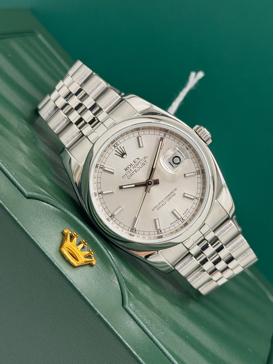 Rolex Datejust 36 - Ref 116200 - Silver Dial - Super Jubilee Bracelet - Year 2007