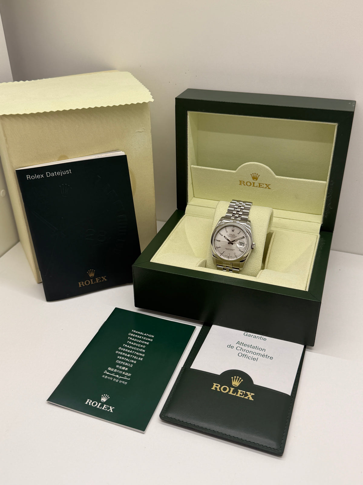 Rolex Datejust 36 - Ref 116200 - Silver Dial - Super Jubilee Bracelet - Year 2007