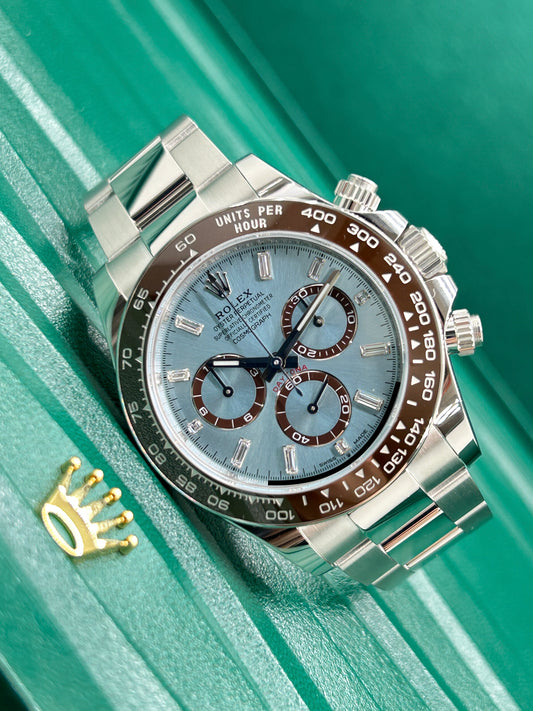 Rolex Daytona Platinum Baguette Ice Blue Baguette Dial - Ref 126506 - New 2025