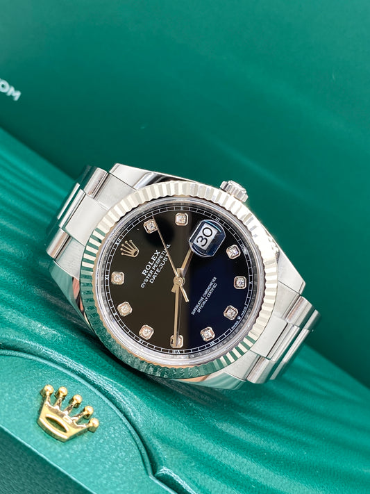 Rolex Datejust 41 Diamonds Black Dial Ref. 126334 Year 2023