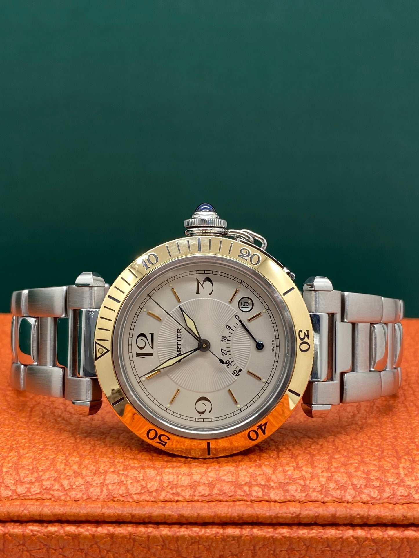 Cartier Pasha 38 Power Reserve 18k Gold - Champagne Dial - Ref 1033