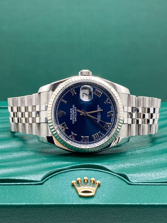 Rolex Datejust 36 - Blue Dial Roman Numerals - Ref 116234 - Year 2018