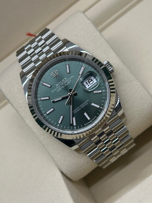 Rolex Datejust 36 - Green Mint Dial - Ref 126234 - New 2026