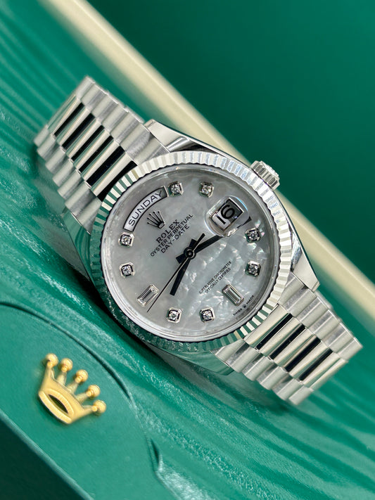 Rolex Day Date - Platinum - Mop and Diamond Dial - Ref 128236 - Year 2022
