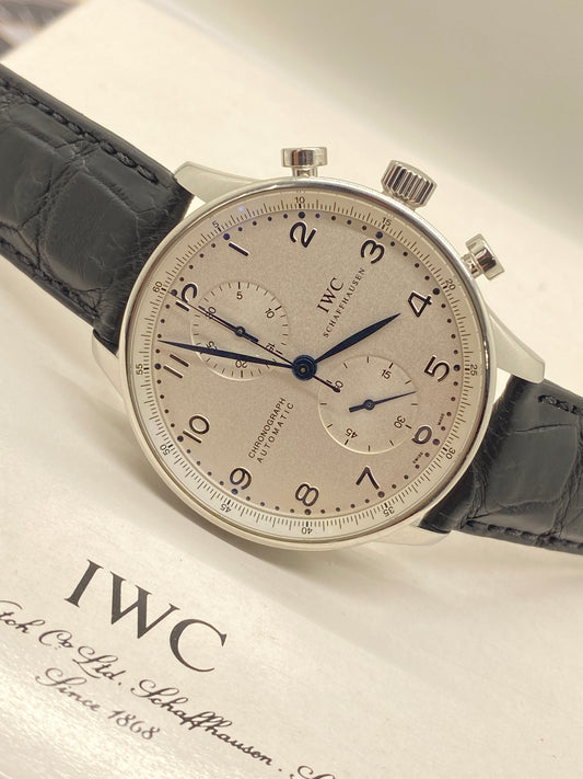 IWC Portuguese Chronograph - White Dial - Ref IW371401 - Year 2006