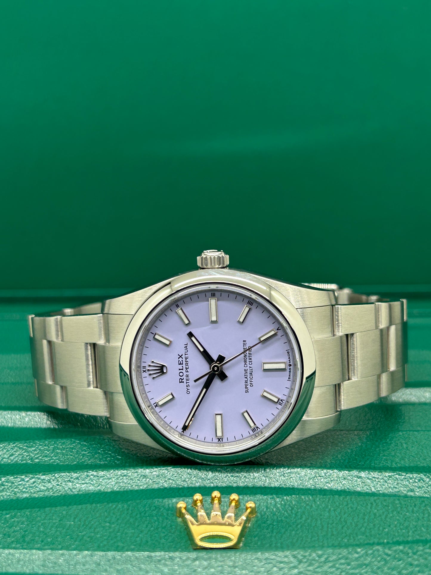 Rolex Oyster Perpetual 34 Lavender Dial Ref 124200 - New 2026