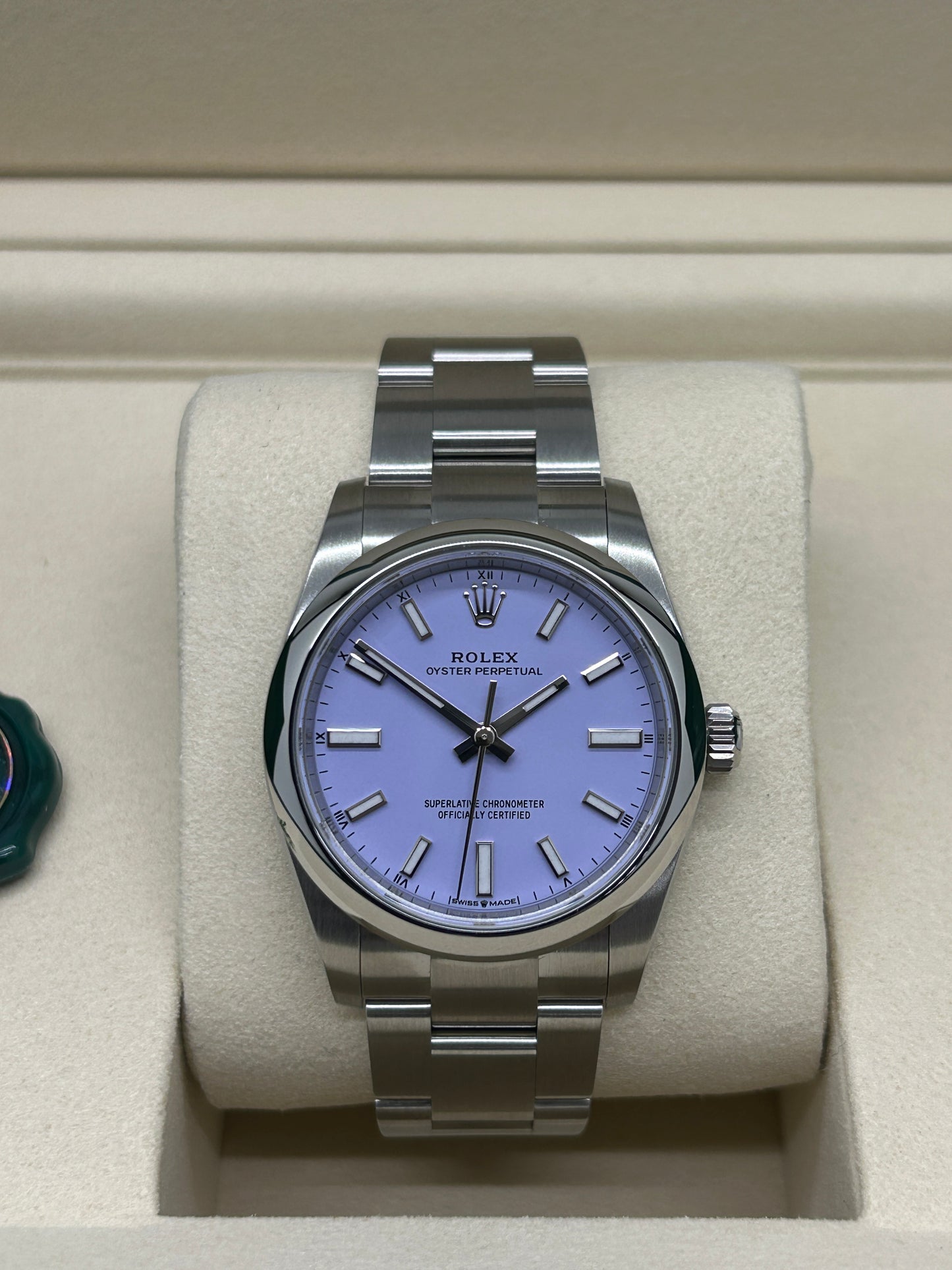 Rolex Oyster Perpetual 34 Lavender Dial Ref 124200 - New 2026