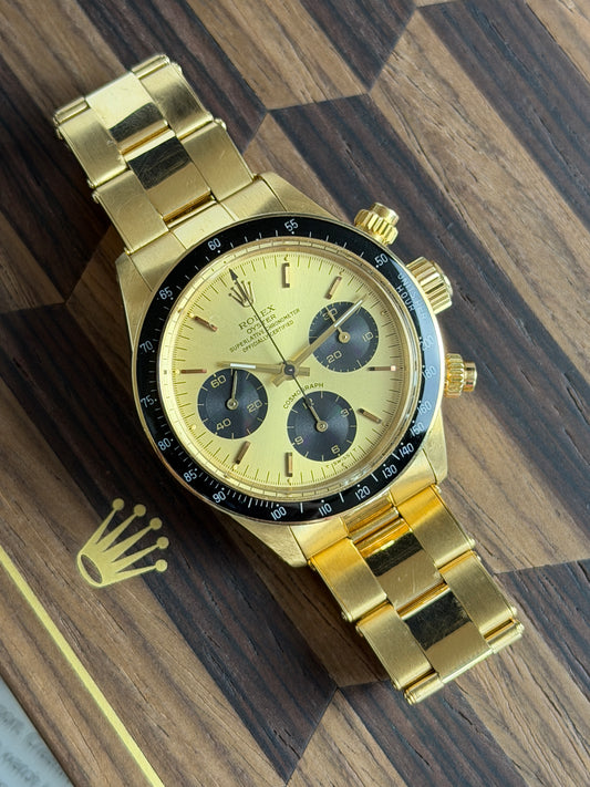 Rolex Daytona 6263/8 - ROLEX Atelier Of Restauration Geneve 18KT Yellow Gold - Champagne Panda Dial - Year 1988