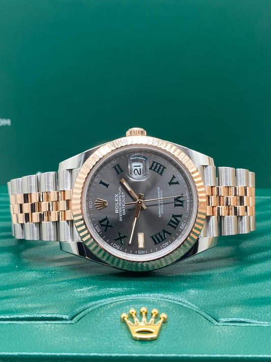 Rolex Datejust 41 - 18kt Rose Gold - Wimbledon Dial - Ref 126331 - Year 2024