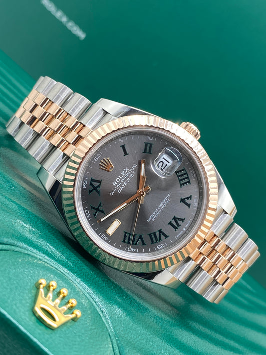 Rolex Datejust 41 - 18kt Rose Gold - Wimbledon Dial - Ref 126331 - Year 2024