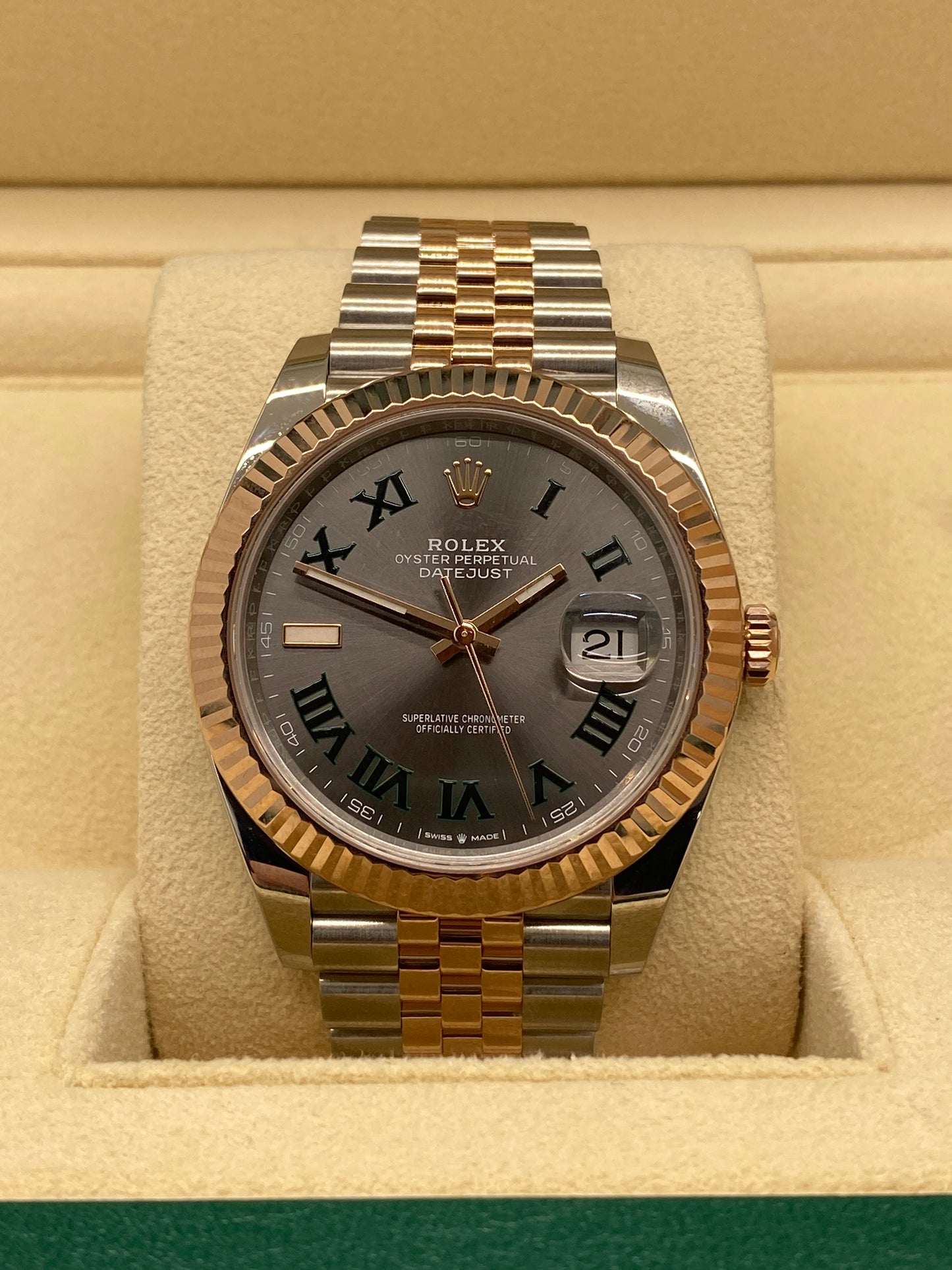 Rolex Datejust 41 - 18kt Rose Gold - Wimbledon Dial - Ref 126331 - Year 2024