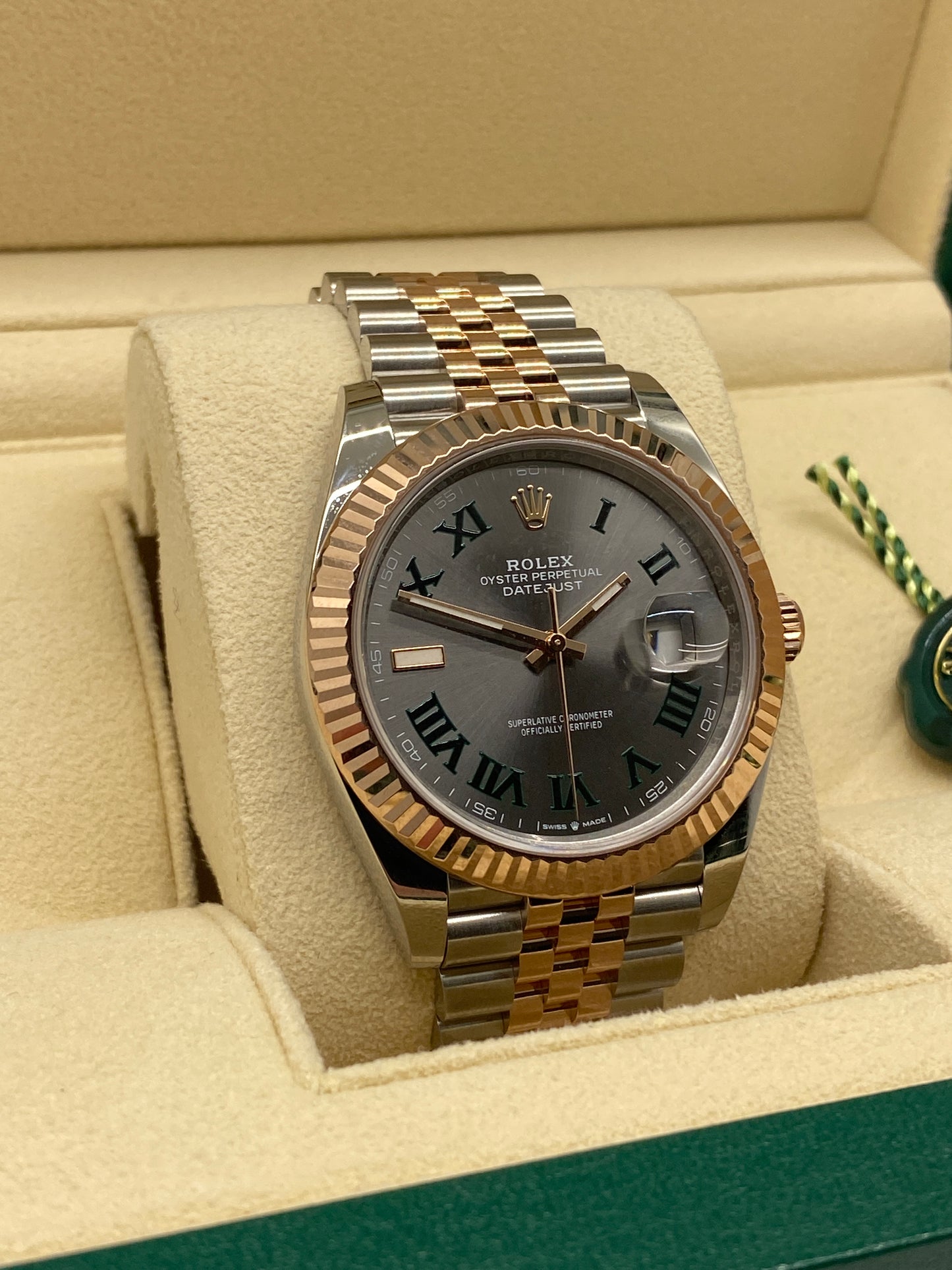 Rolex Datejust 41 - 18kt Rose Gold - Wimbledon Dial - Ref 126331 - Year 2024