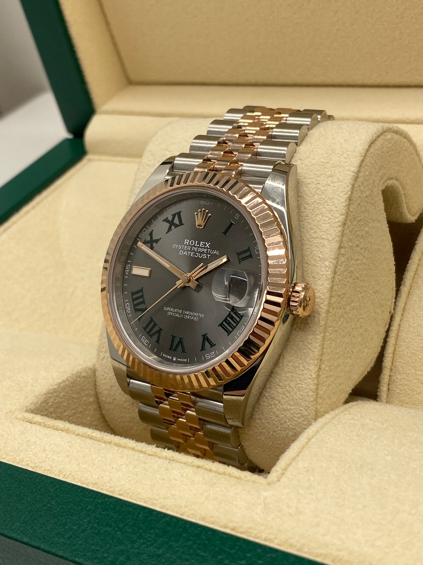 Rolex Datejust 41 - 18kt Rose Gold - Wimbledon Dial - Ref 126331 - Year 2024
