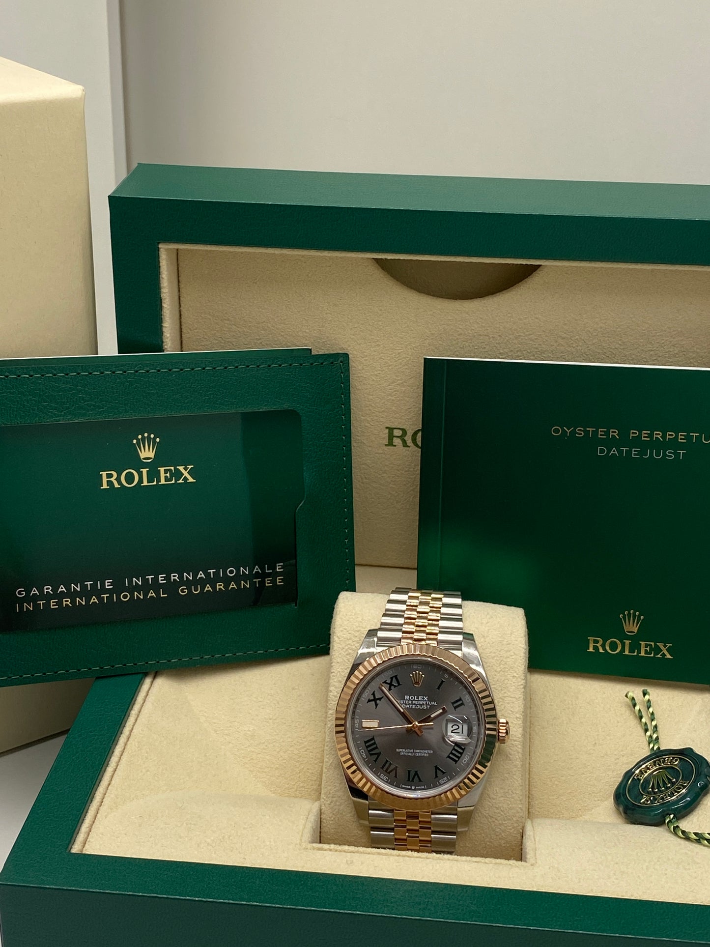 Rolex Datejust 41 - 18kt Rose Gold - Wimbledon Dial - Ref 126331 - Year 2024