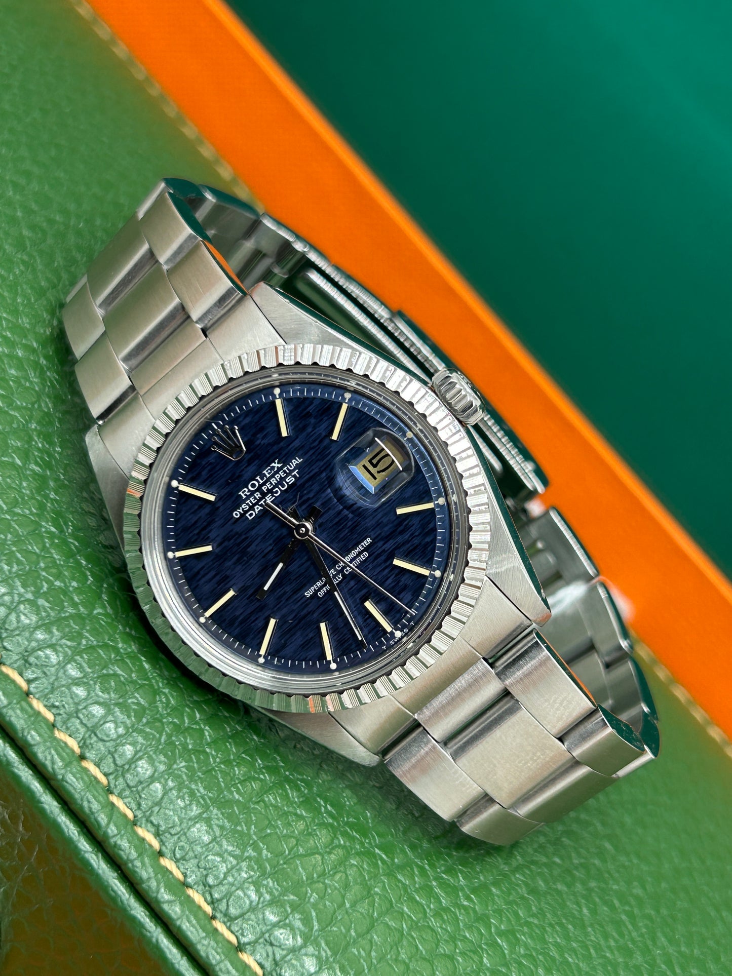 Rolex Datejust 36 - Blue Linen Dial - Ref 1600 - Year 1977