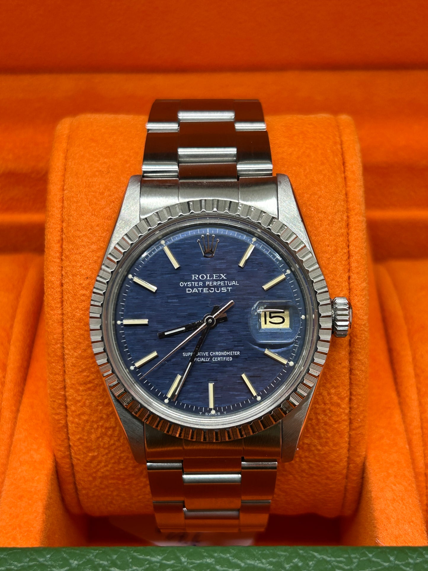 Rolex Datejust 36 - Blue Linen Dial - Ref 1600 - Year 1977
