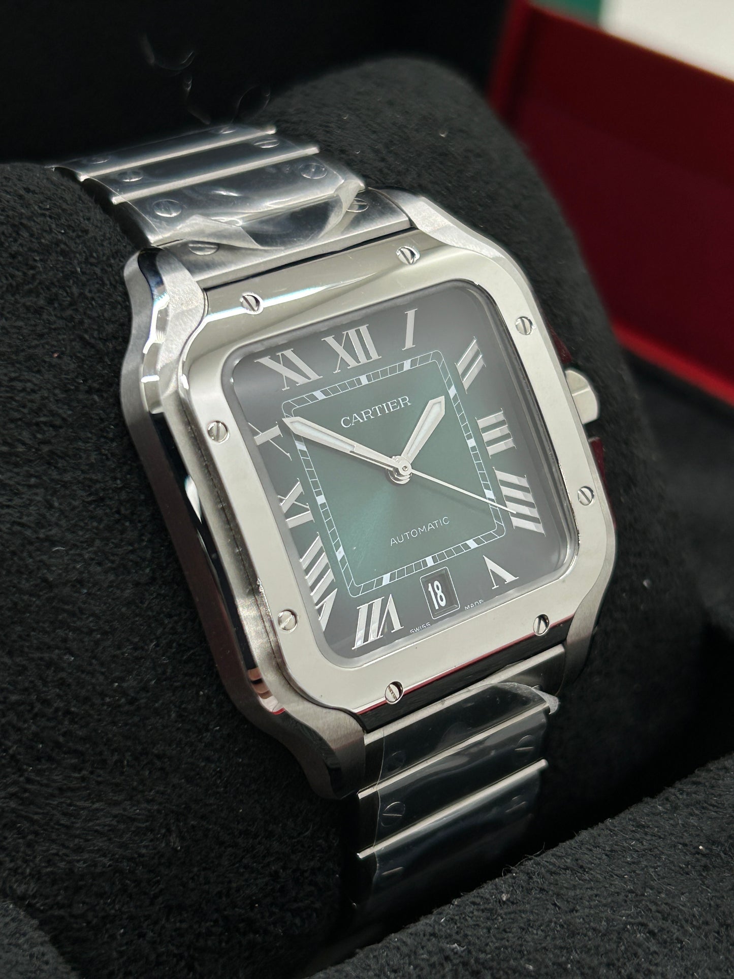 Cartier Santos Green Dial Large - Ref WSSA0062 - New 2025