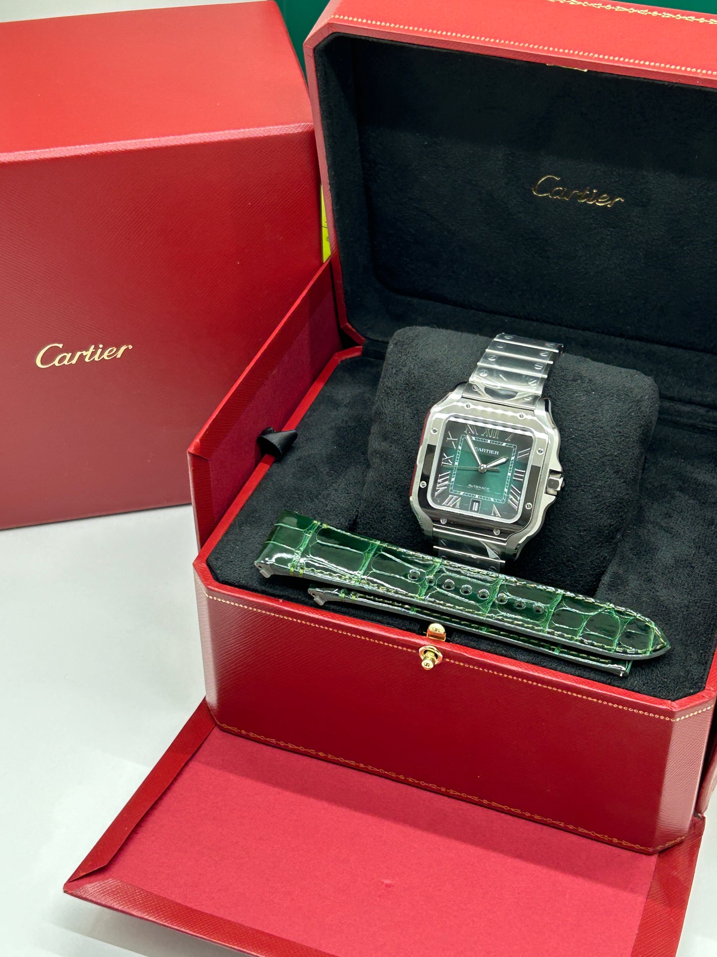 Cartier Santos Green Dial Large - Ref WSSA0062 - New 2025