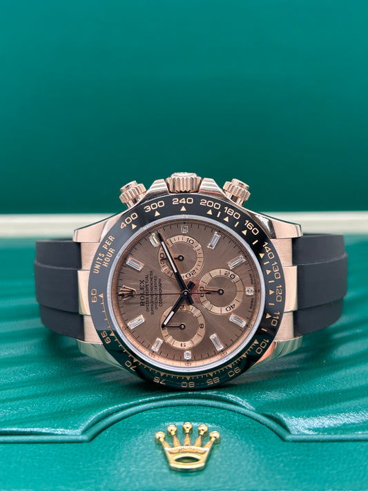 Rolex Daytona Sundust Baguette Dial - 18Kt Rose Gold - Ref. 116515LN - Year 2018