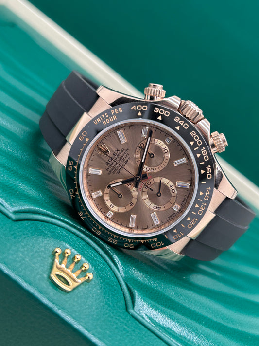 Rolex Daytona Sundust Baguette Dial - 18Kt Rose Gold - Ref. 116515LN - Year 2018