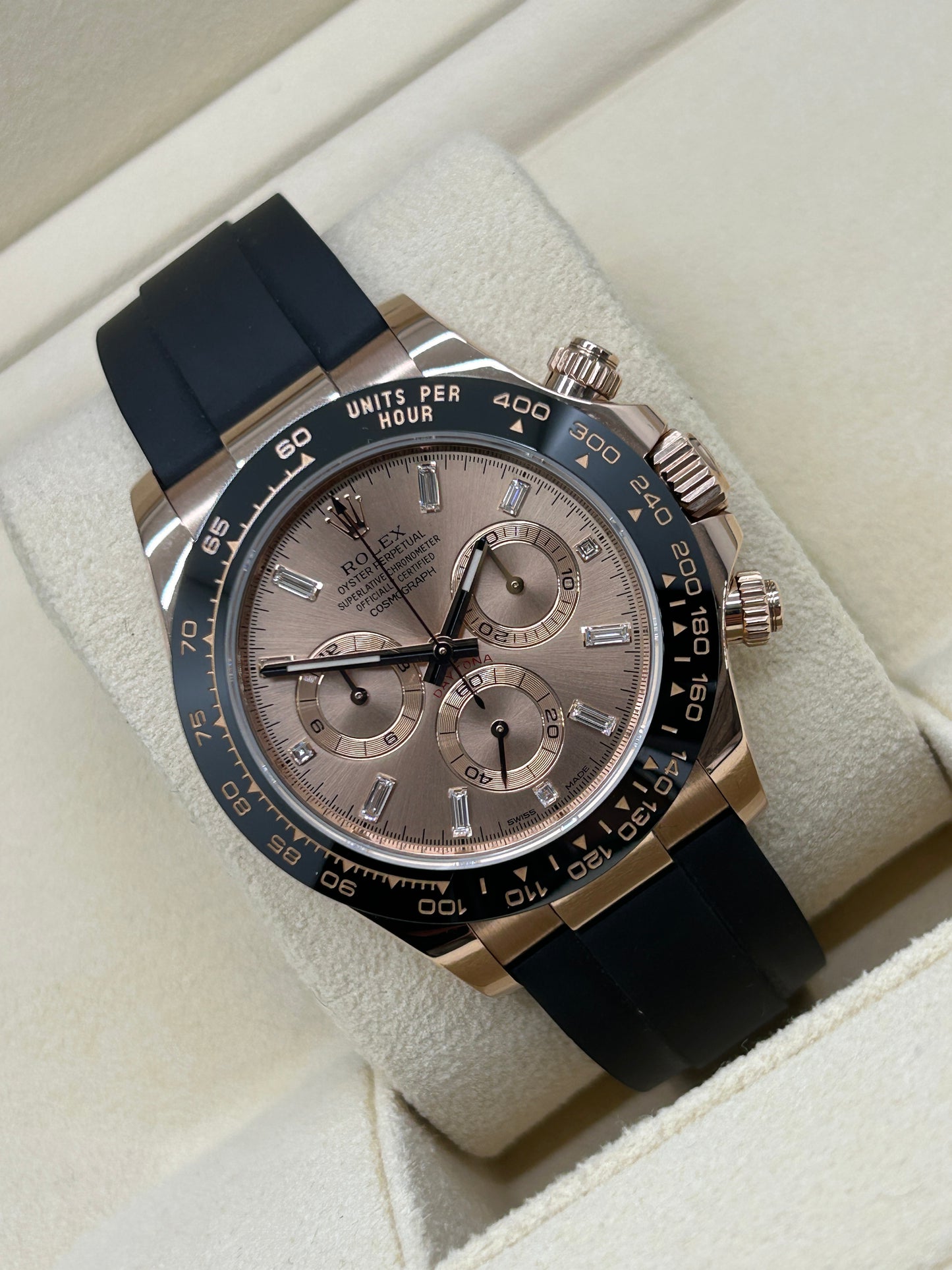 Rolex Daytona Sundust Baguette Dial - 18Kt Rose Gold - Ref. 116515LN - Year 2018