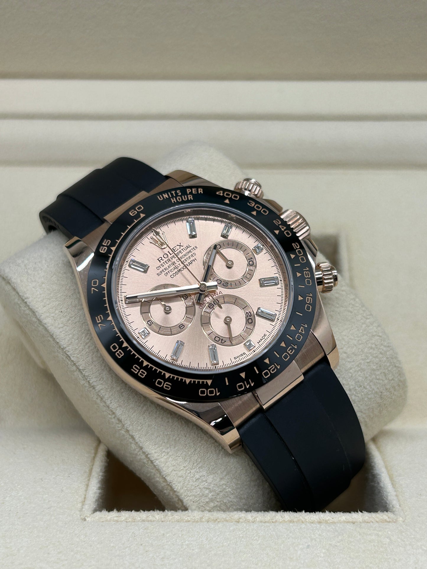 Rolex Daytona Sundust Baguette Dial - 18Kt Rose Gold - Ref. 116515LN - Year 2018