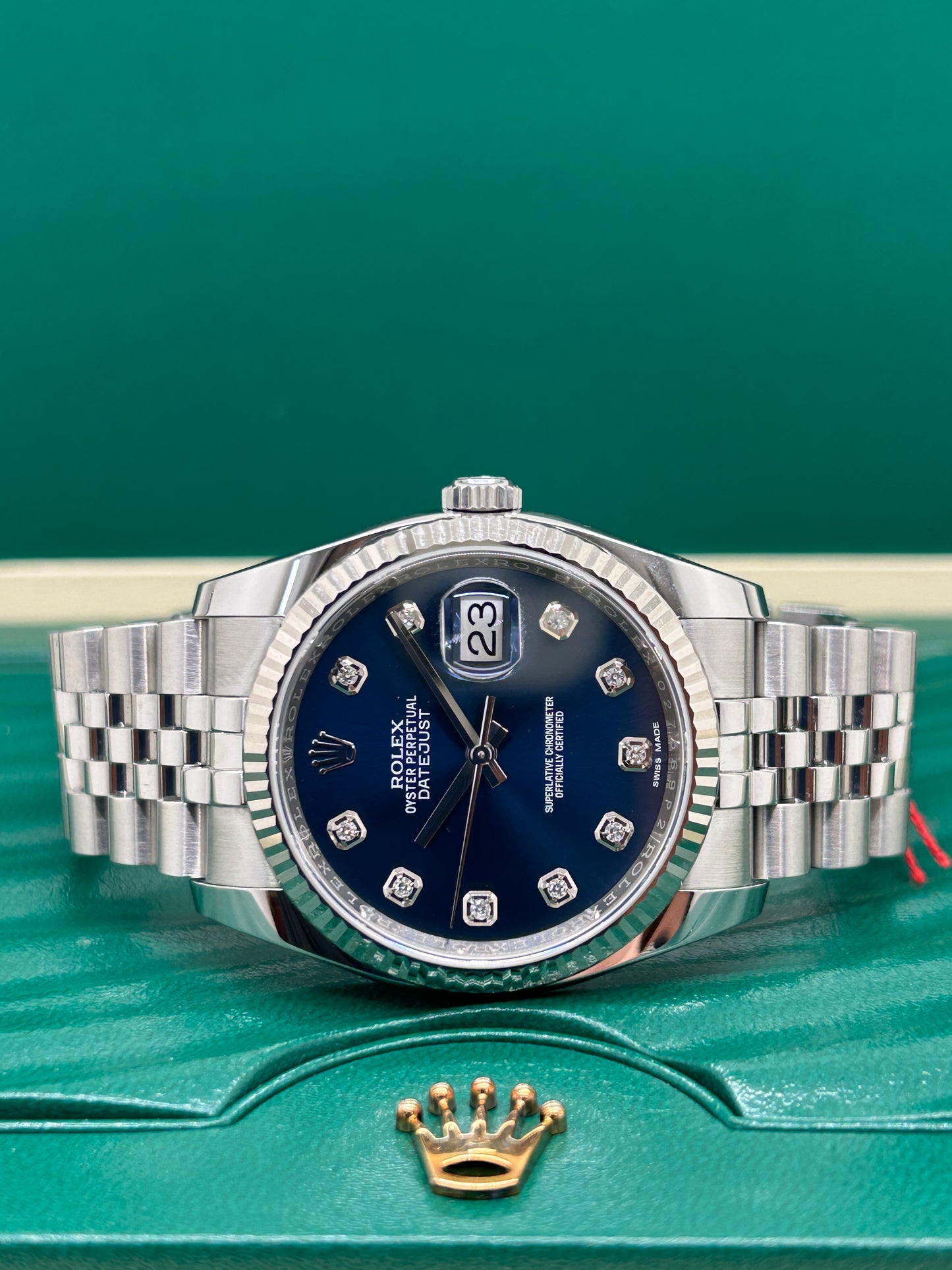Rolex Datejust 36 Blue Diamond Dial Ref 116234 - Never Polished - Year 2018
