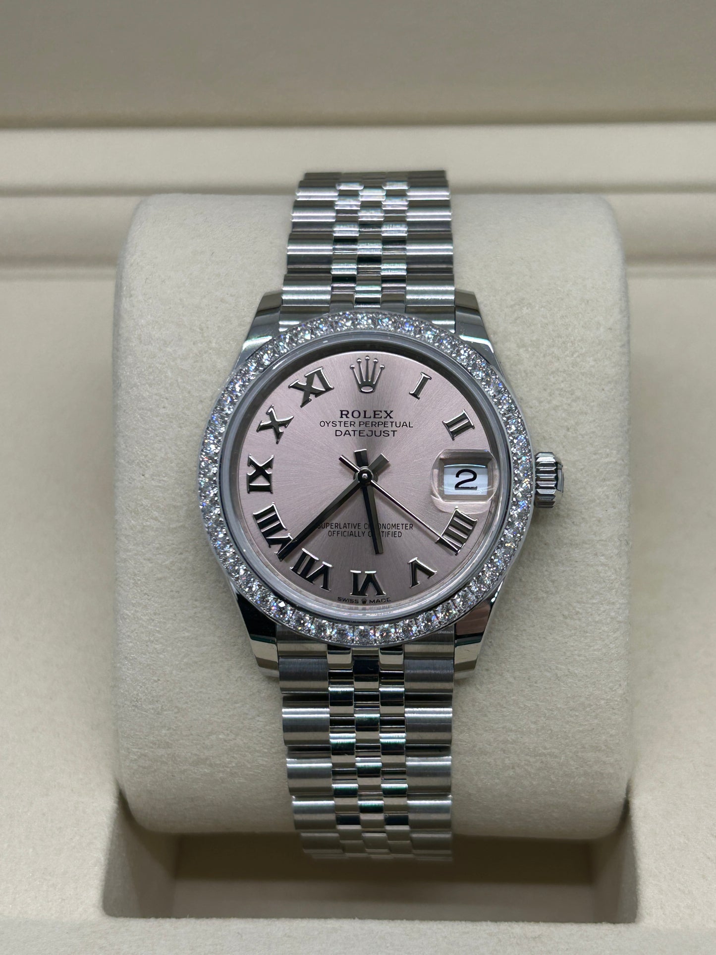 Rolex Datejust 31 - Rose Dial - Diamonds Dial - Ref 278384RBR - New 2025