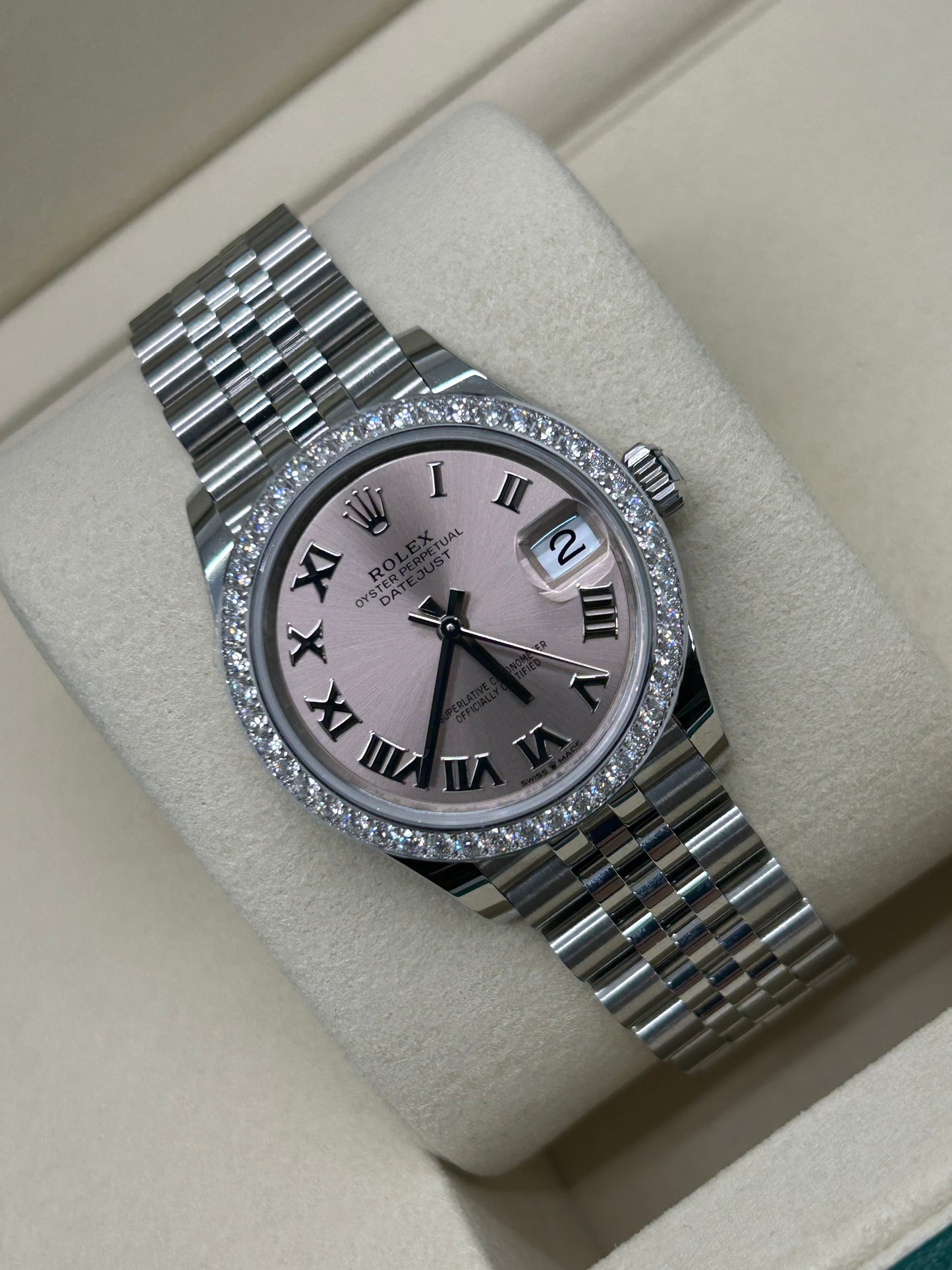 Rolex Datejust 31 - Rose Dial - Diamonds Dial - Ref 278384RBR - New 2025