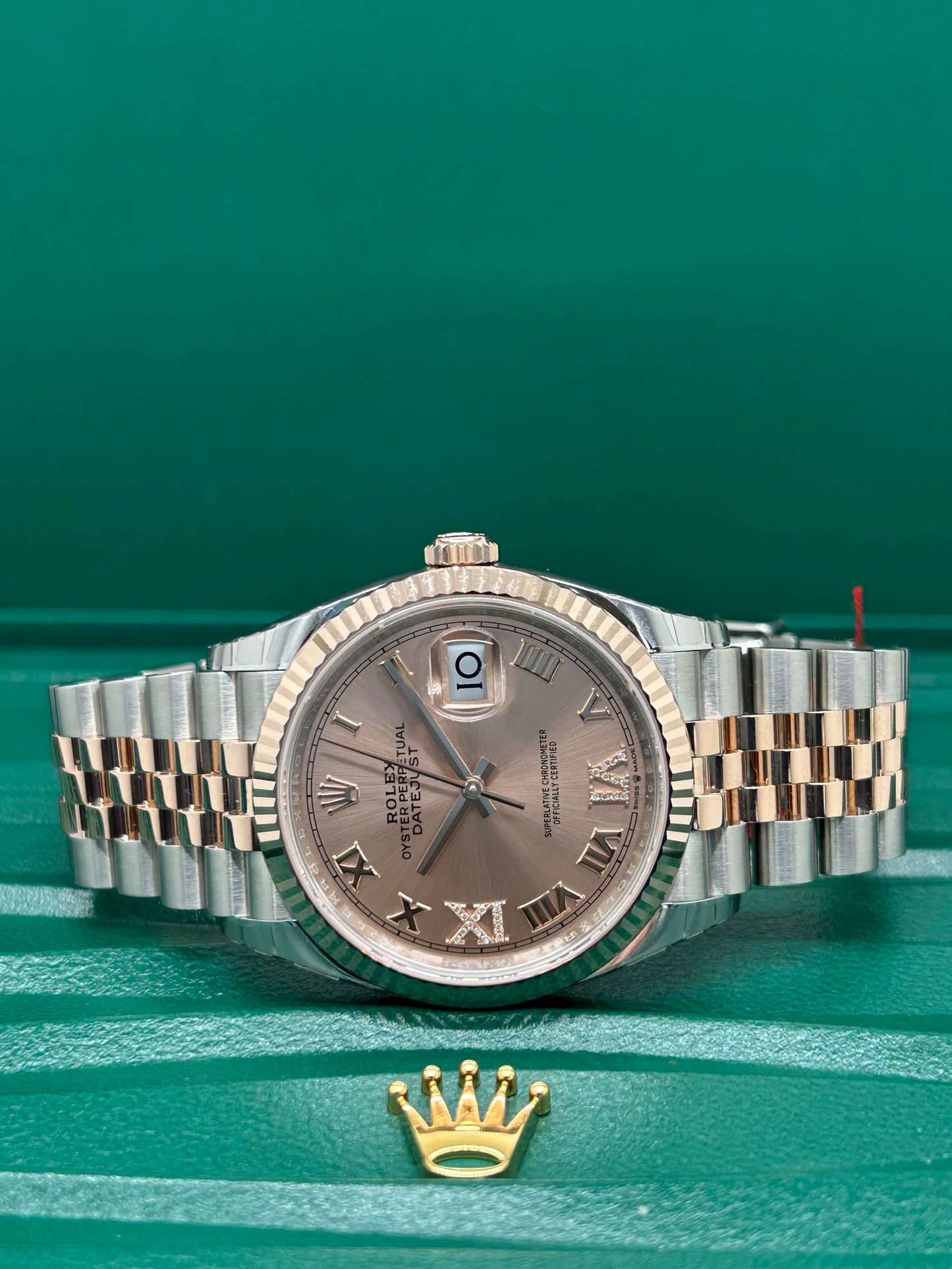 Rolex Datejust 36 Rose Gold Diamonds Dial Ref 126231 - Stickers - New 2025