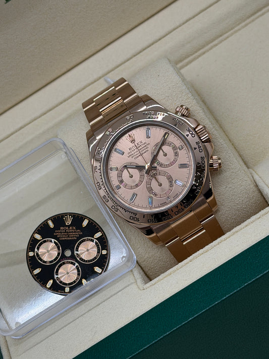 Rolex Daytona Ref.116505 - Double Dial (Factory Black + Factory Sundust Baguette) - Year 2008