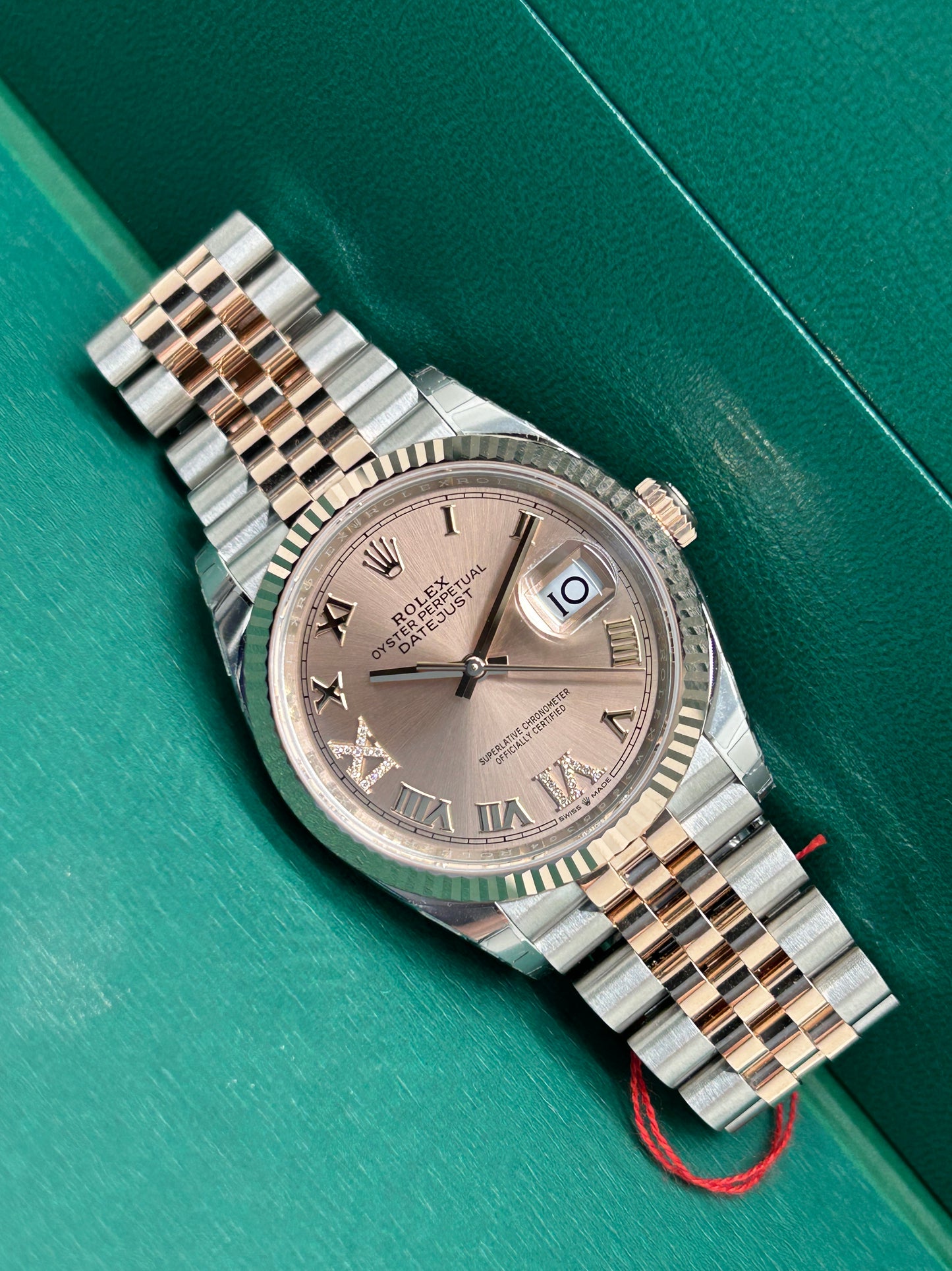 Rolex Datejust 36 Rose Gold Diamonds Dial Ref 126231 - Stickers - New 2025