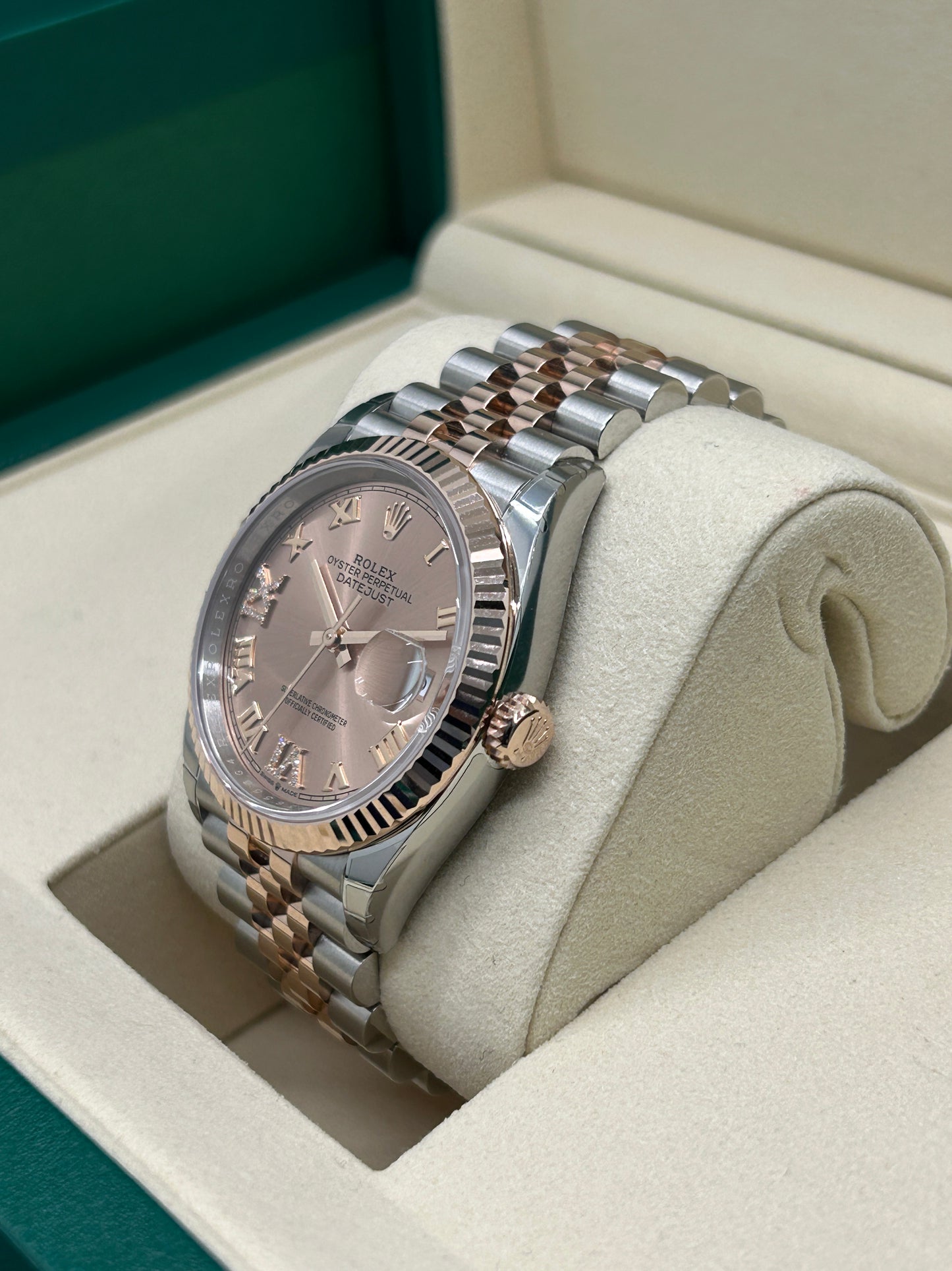 Rolex Datejust 36 Rose Gold Diamonds Dial Ref 126231 - Stickers - New 2025