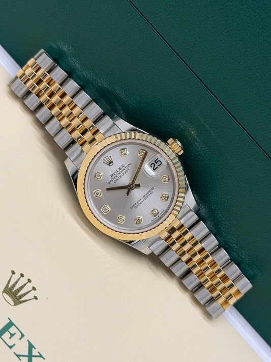Rolex Datejust 31 Gold & Steel - Silver Diamonds Dial - Ref 278273 Ref 278273 - Year 2020