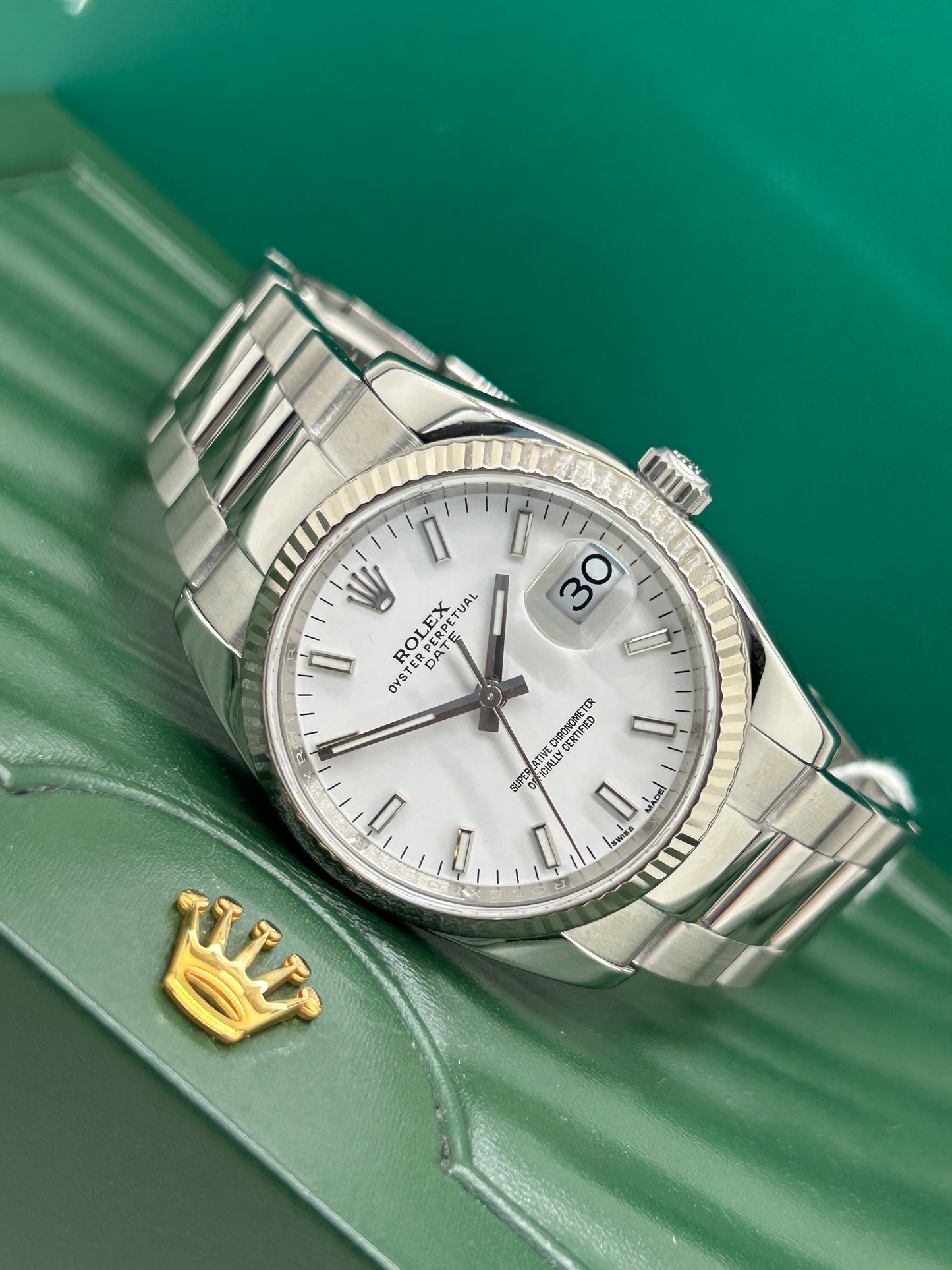 Rolex Oyster Perpetual Date 34mm - White Dial - Ref. 115234 - Year 2019