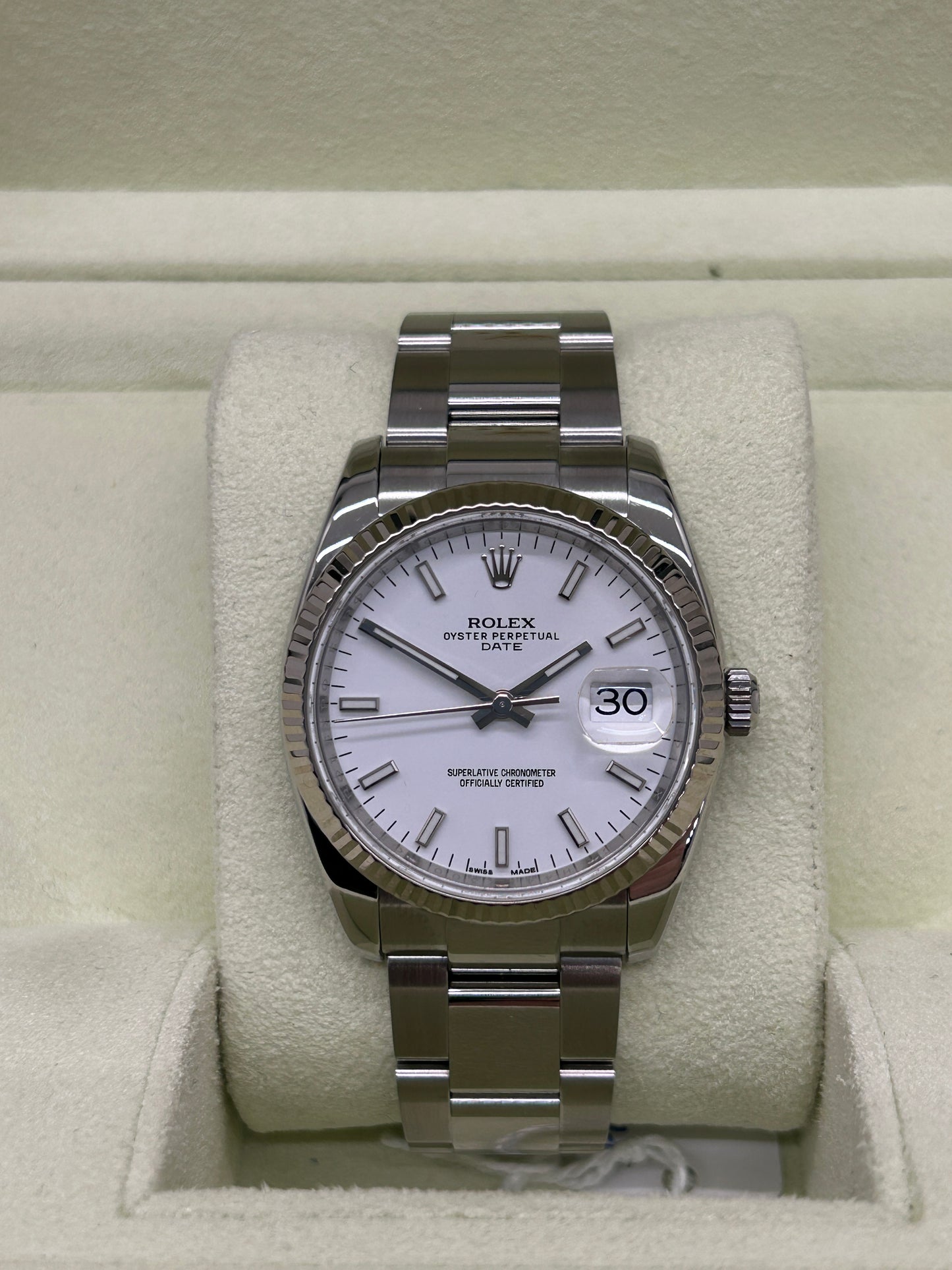 Rolex Oyster Perpetual Date 34mm - White Dial - Ref. 115234 - Year 2019
