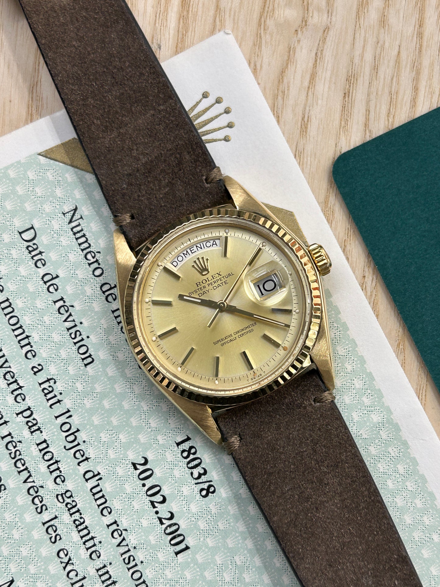 Rolex Day-Date 36 Ref.1803/8 - Champagne Dial - Official Service - Year 1973