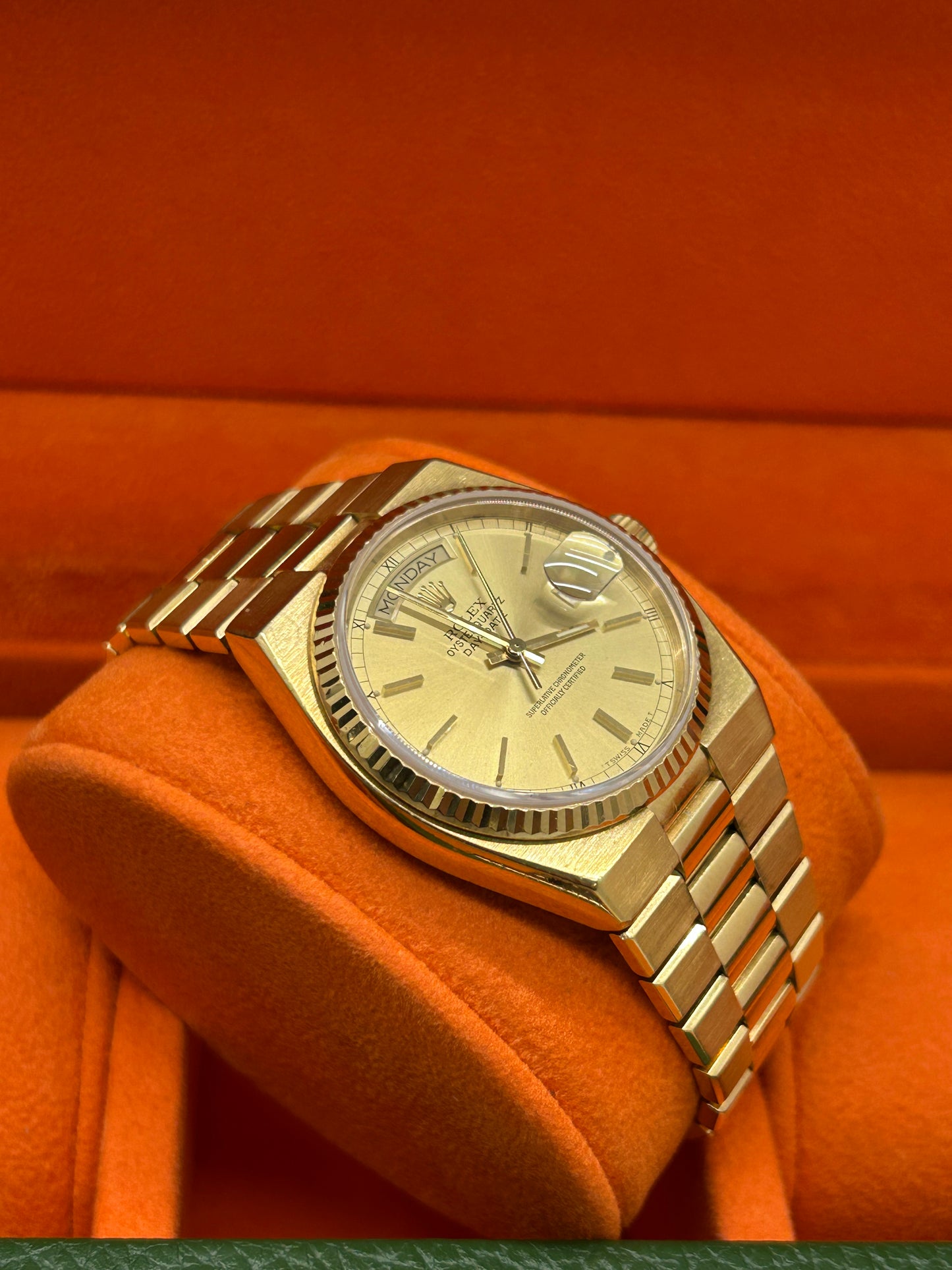 Rolex Day-Date Oysterquartz Gold Dial Ref 19018