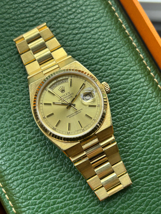 Rolex Day-Date Oysterquartz Gold Dial Ref 19018