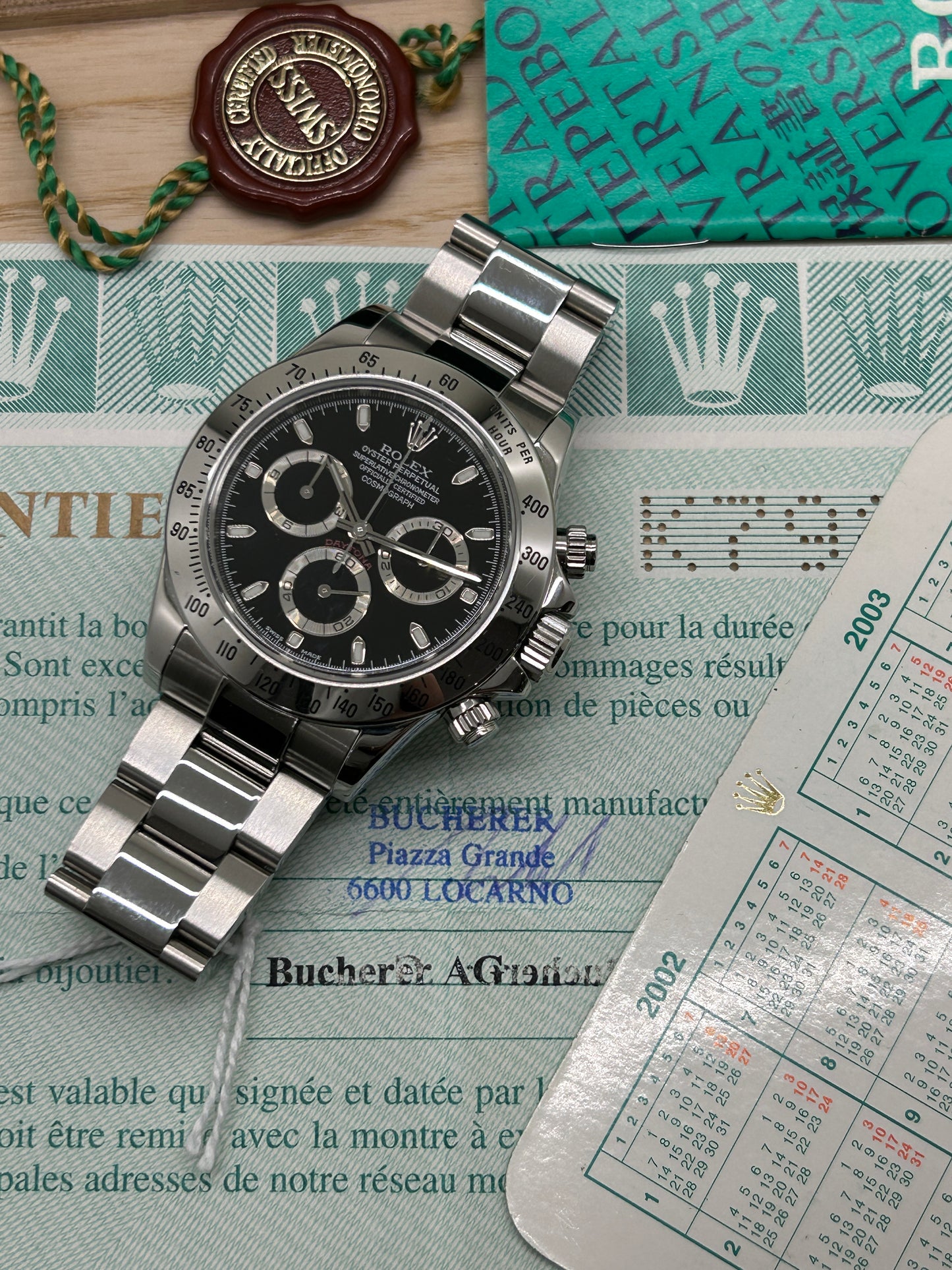 Rolex Daytona - Black Dial - Ref 116520 - Never Polished - Ser K - Year 2002